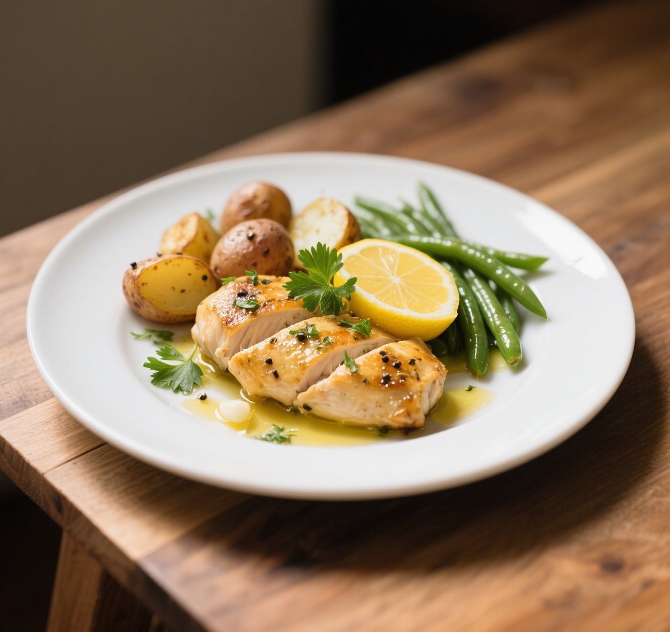 final dish of Lemon Garlic Herb Chicken .