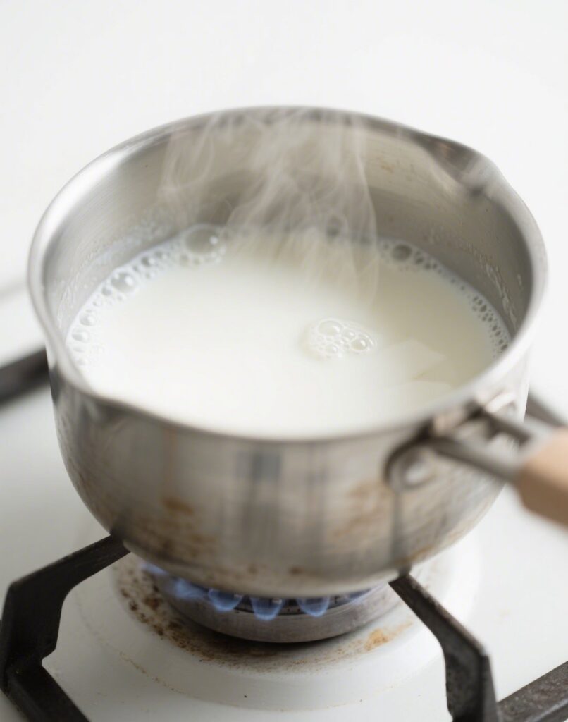 Step-by-step Greek yogurt preparation process.