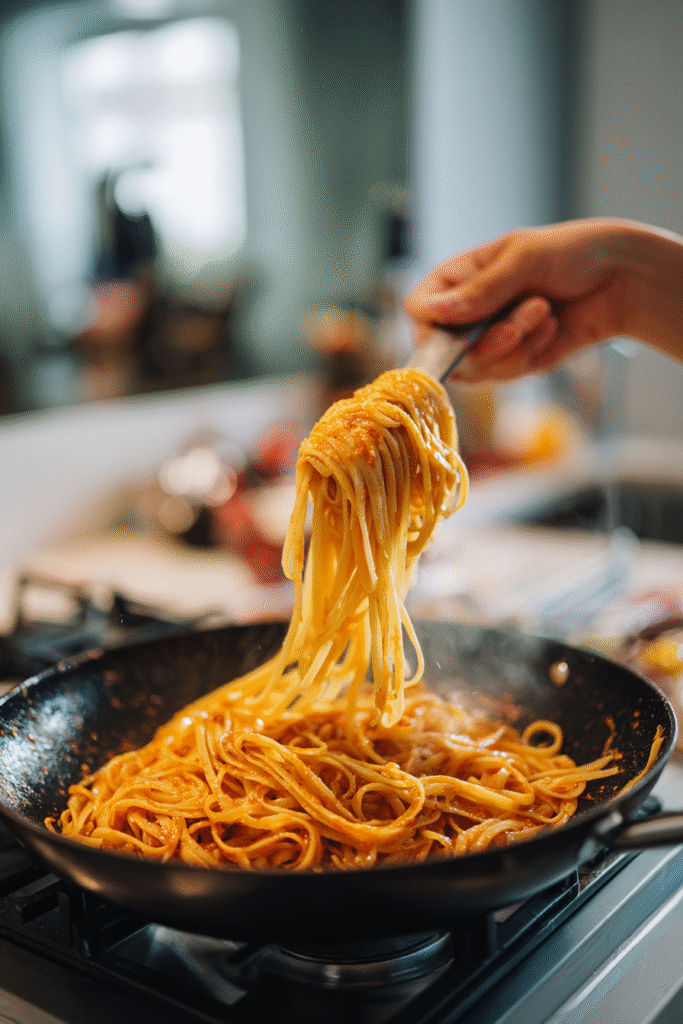 Cookinf Cowboy Butter Chicken Linguine recipe