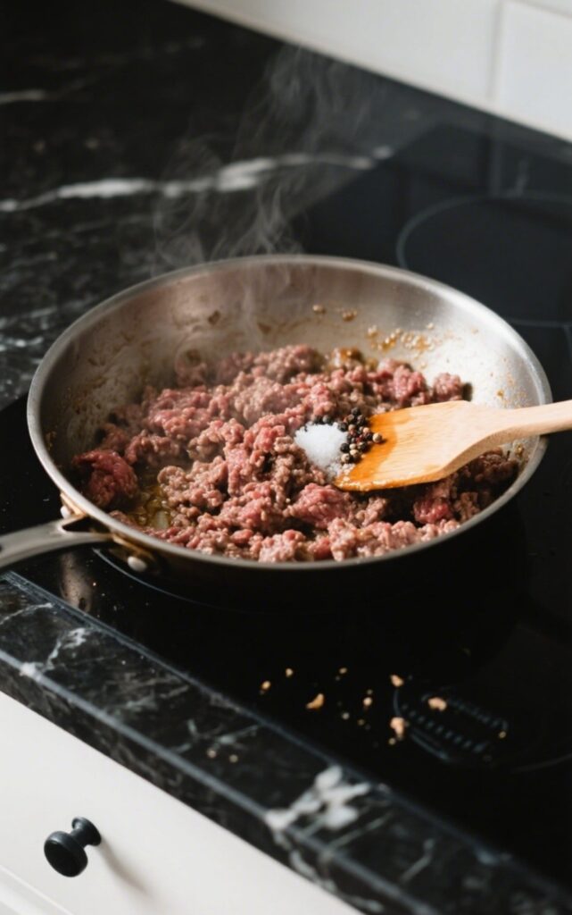 Cooking ground beef for Whole30 Burger Bowls