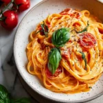 One Pot Creamy Tomato Pasta Ready to Serve