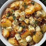 Roasted Potatoes with Baked Feta and Garlic