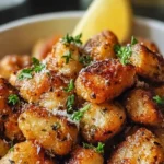 Air Fryer Lemon Chicken Bites Plated