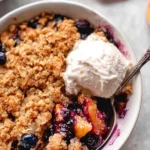 Delicious Blueberry Peach Crumble Ready to Serve