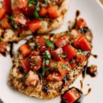 Bruschetta Chicken Plated with Fresh Ingredients