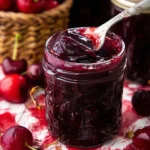 Homemade Cherry Vanilla Jam in a Jar