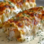 Delicious Chicken Alfredo Lasagna Rolls Ready to Serve
