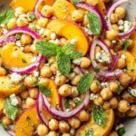 Chickpea Peach Salad with Honey Lime - Bright & Delicious