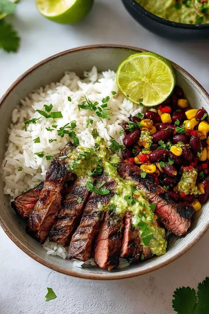 Cilantro Lime Steak Bowls Ready to Serve
