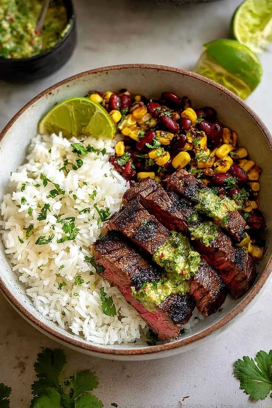 Cilantro Lime Steak Bowls Ready to Serve