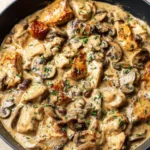 Creamy Chicken Stroganoff in a Bowl