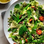 Green Vegan Salad with Fresh Vegetables