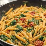 One-Pot Spinach Tomato Pasta in a Bowl