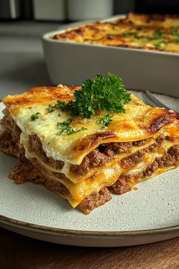 Delicious Parmesan Garlic Beef Lasagna