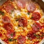 Savory Pizza Ramen Dish Ready to Enjoy