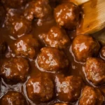 Delicious Slow Cooker Salisbury Steak Meatballs Plated