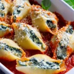 Delicious Spinach and Ricotta Stuffed Shells Ready to Serve