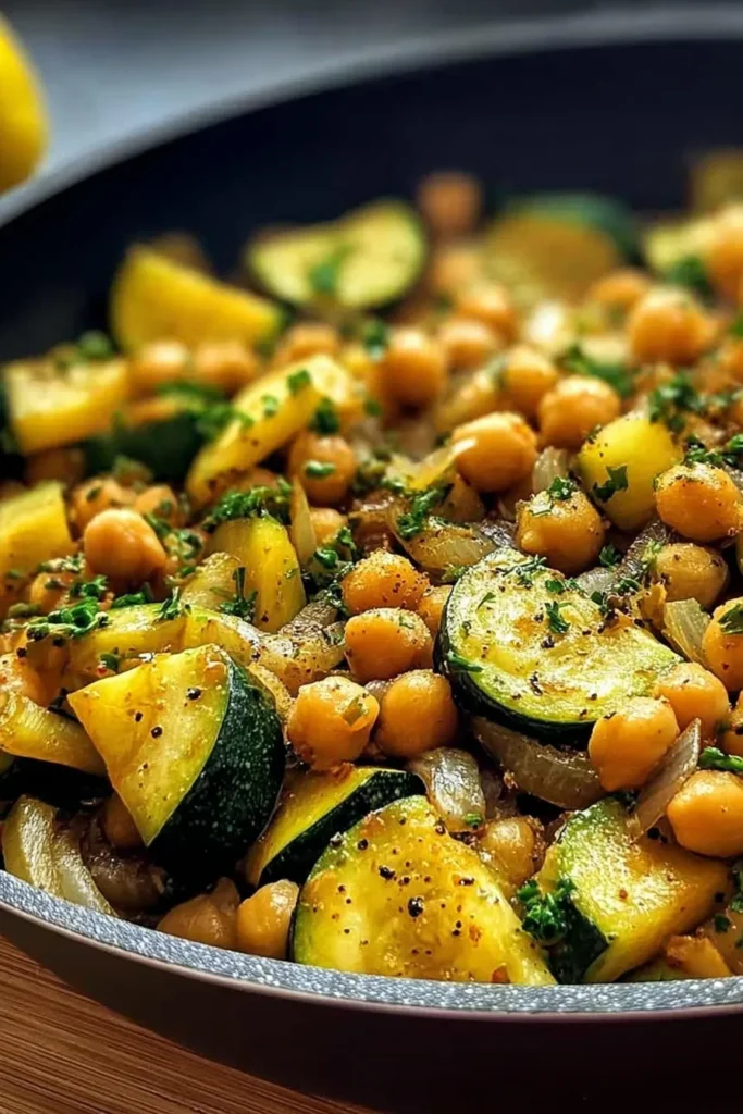 Zucchini and Chickpea Skillet Loaded with Flavor