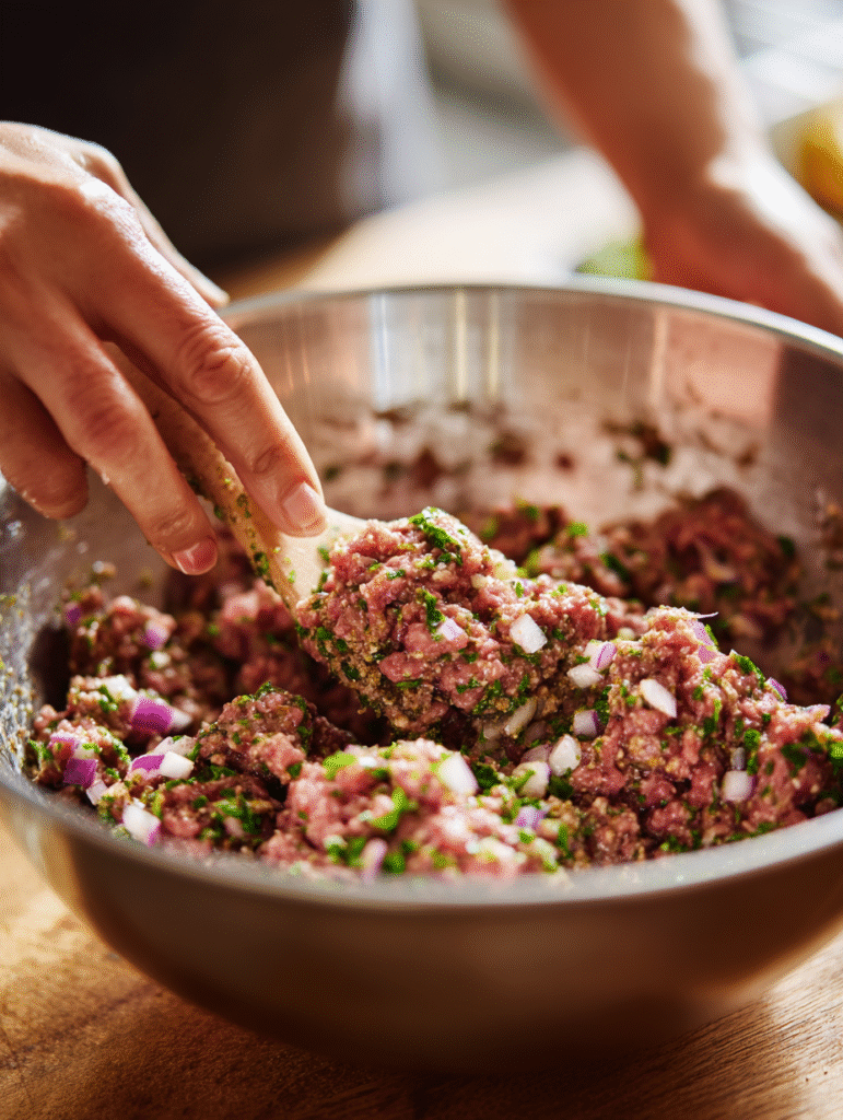 Beef Kofta with Garlic Yogurt Sauce