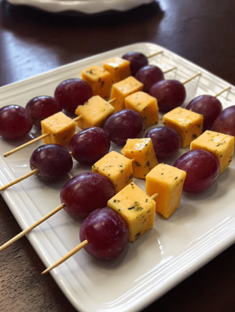 Cheese and Grape Skewers