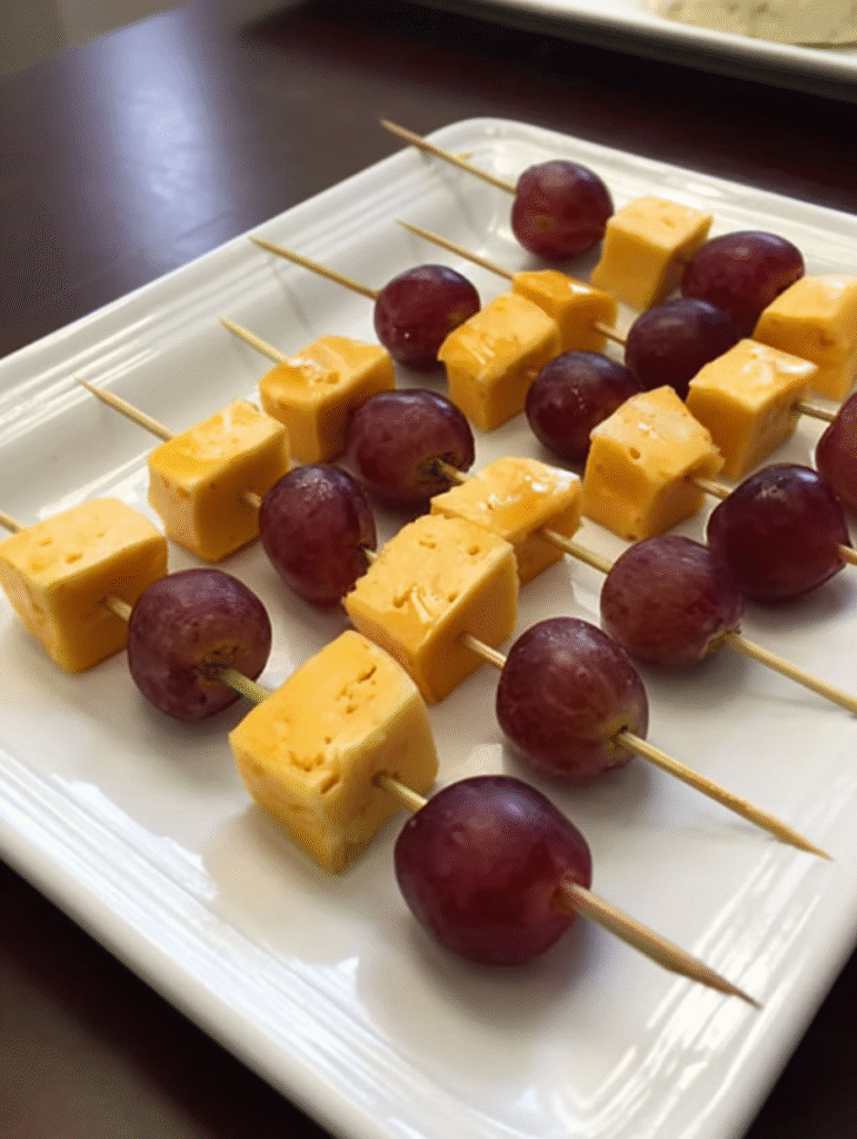 Cheese and Grape Skewers