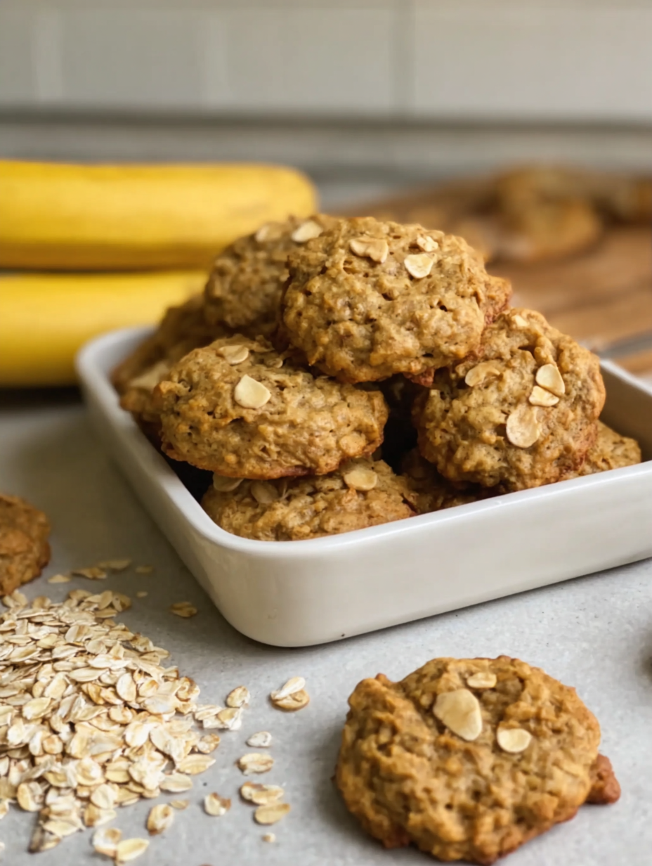 Chewy Banana Oatmeal Cookies