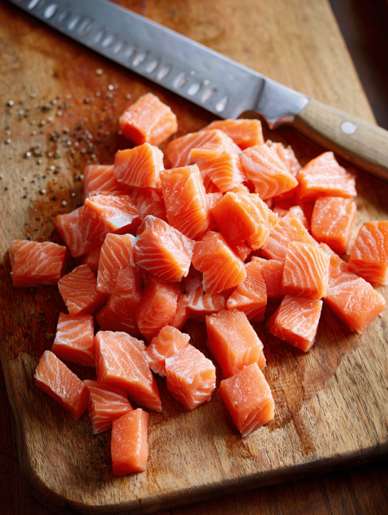 Honey Butter Garlic Glazed Salmon Bites