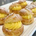 Light choux pastries filled with lemon cream