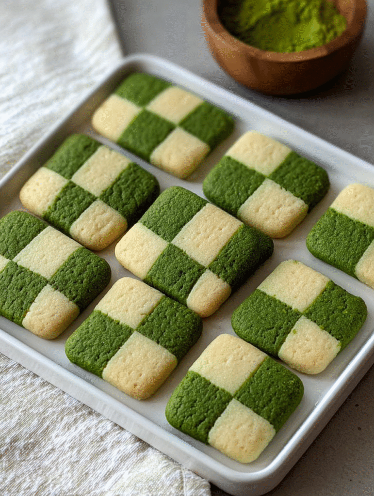 Matcha Checkerboard Cookies