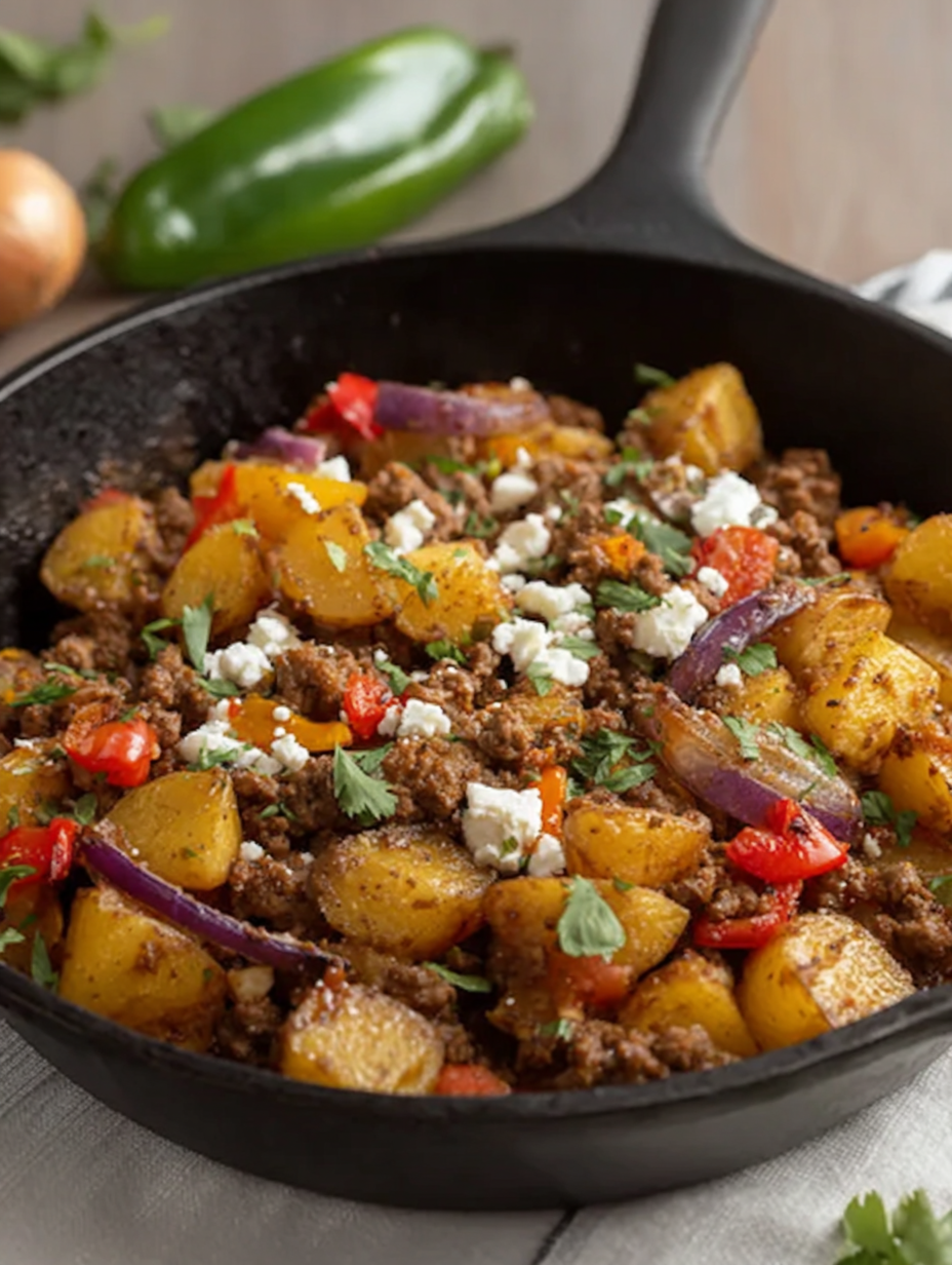 Mexican Ground Beef and Potato Skillet