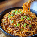 Mongolian Ground Beef Noodles