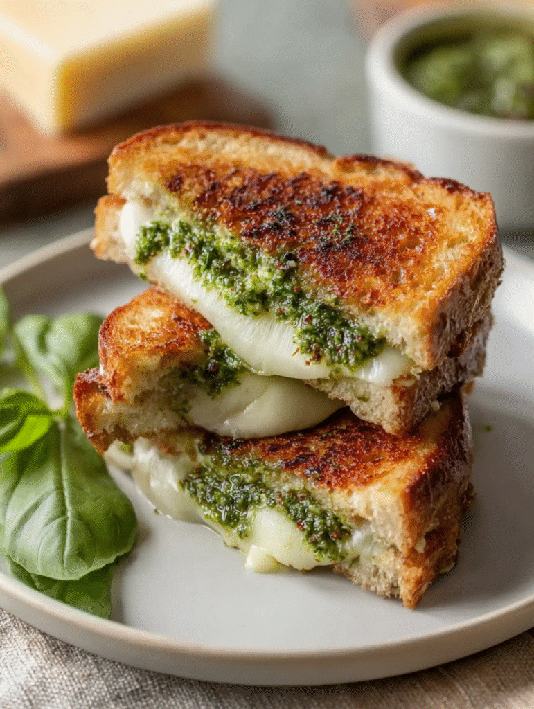 Sourdough Pesto Grilled Cheese