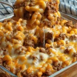 Cheesy Hamburger Casserole Ready to Serve