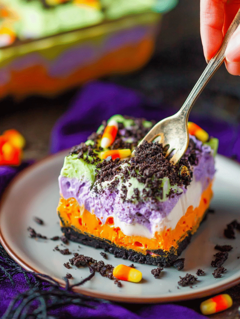 No Bake Halloween Lush: The Spooktacular Dessert That Will Haunt Your Taste Buds