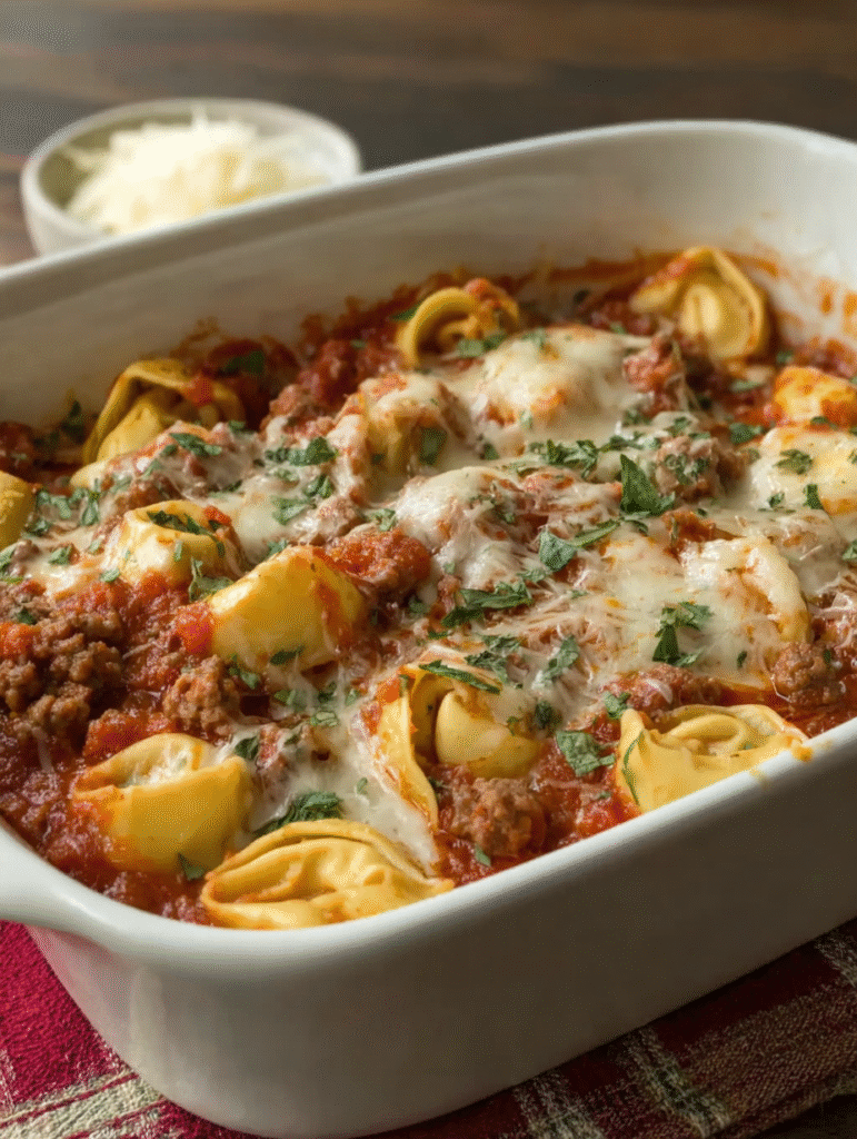 Beefy Tortellini Bake