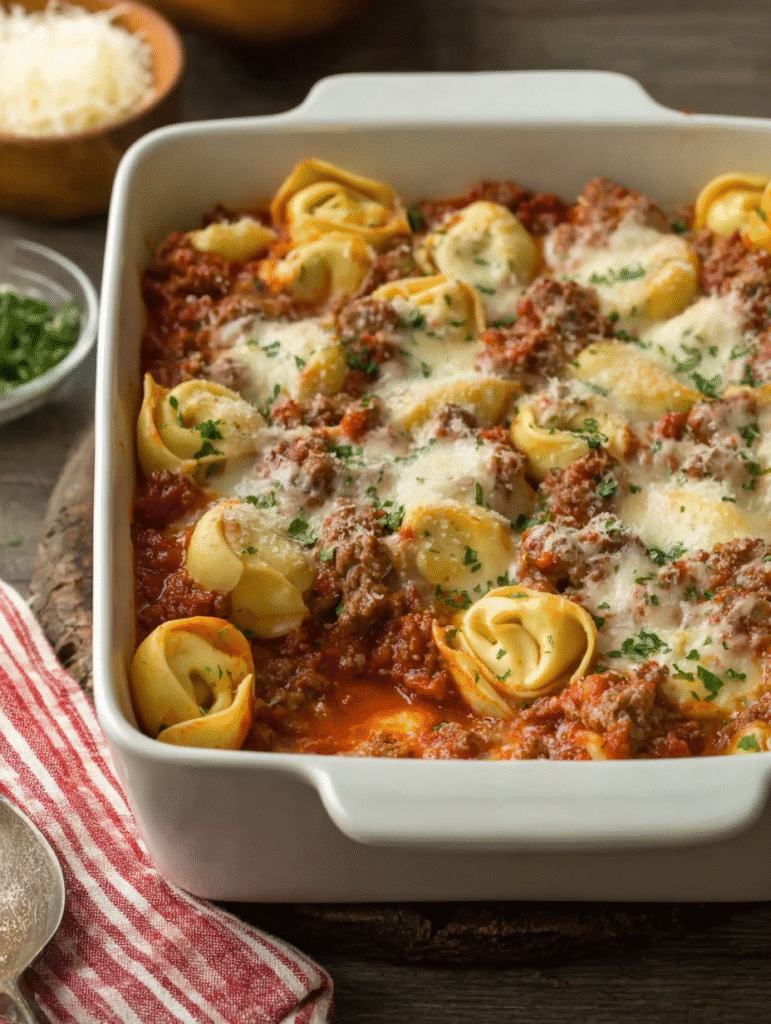 Easy and Delicious Beefy Tortellini Bake Recipe