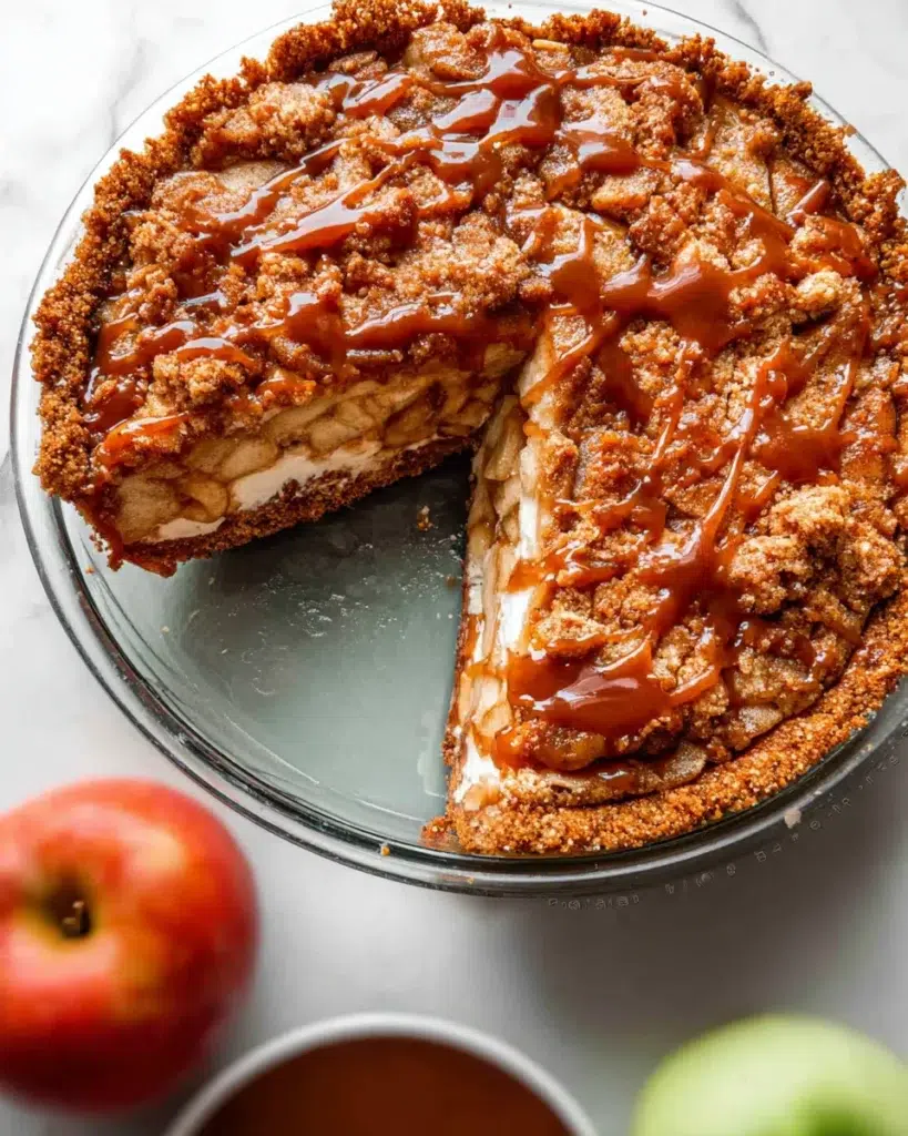 Caramel Apple Cheesecake Pie