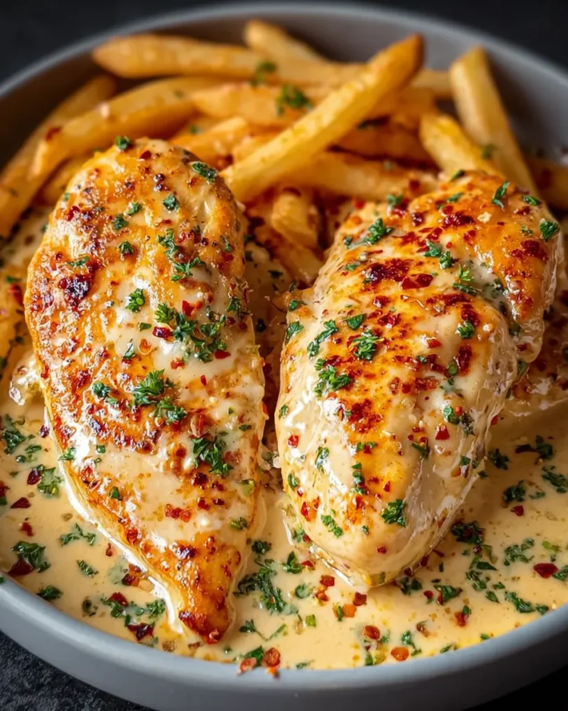 Chicken Fillet in Spicy Creamy Garlic-Parmesan Sauce