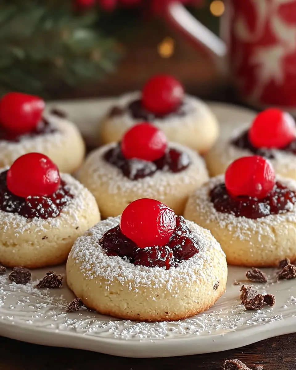 Christmas Maraschino Cherry Shortbread Cookies