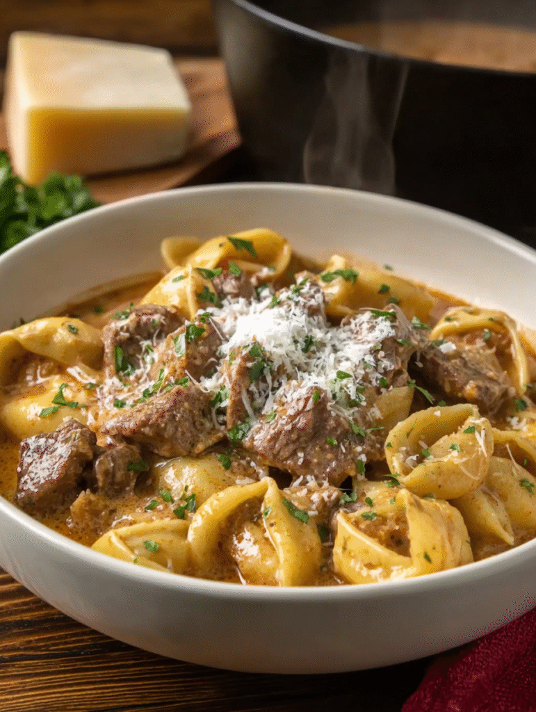 Creamy Beef and Shells