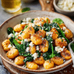 Crispy Gnocchi With Spinach And Feta