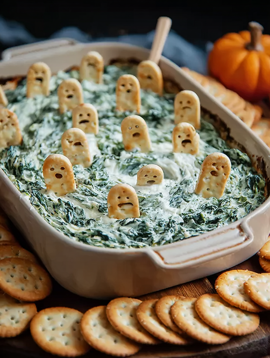 Halloween Graveyard Spinach Dip