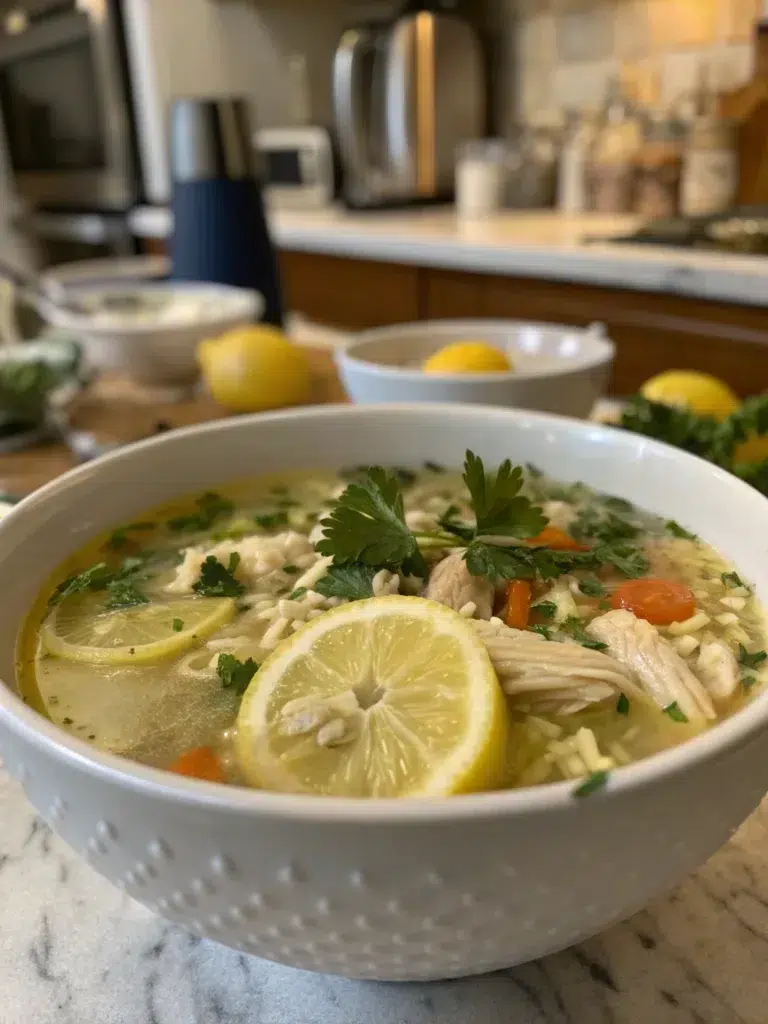 Mediterranean Lemon Chicken Soup