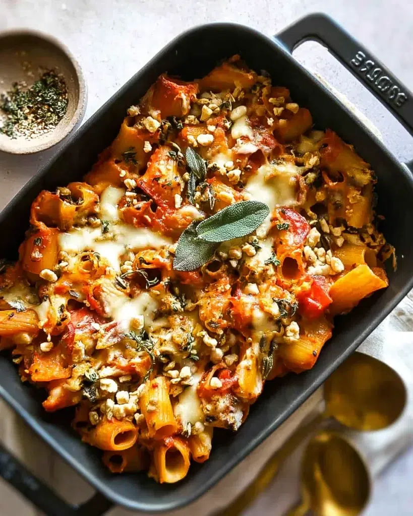 Pasta Bake with Pumpkin Tomato Sauce