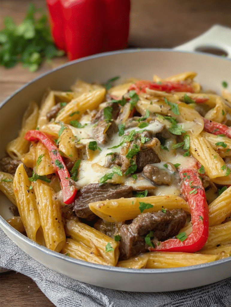 Philly Cheesesteak Pasta