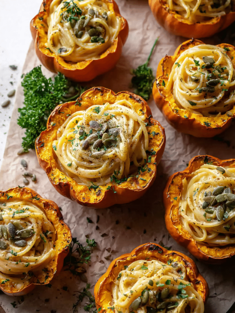 Magical Pumpkin Alfredo Pasta Cauldrons That Will Cast a Spell on Your Dinner Table