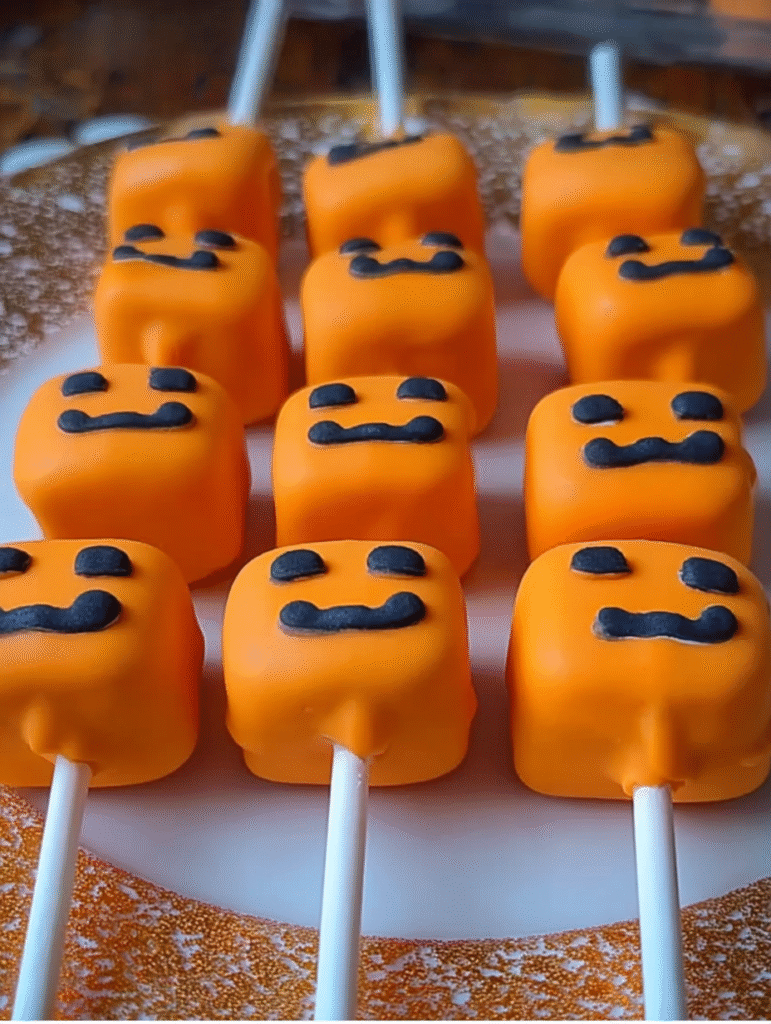 Adorable Pumpkin Marshmallow Lollipops That Will Make Halloween Extra Sweet