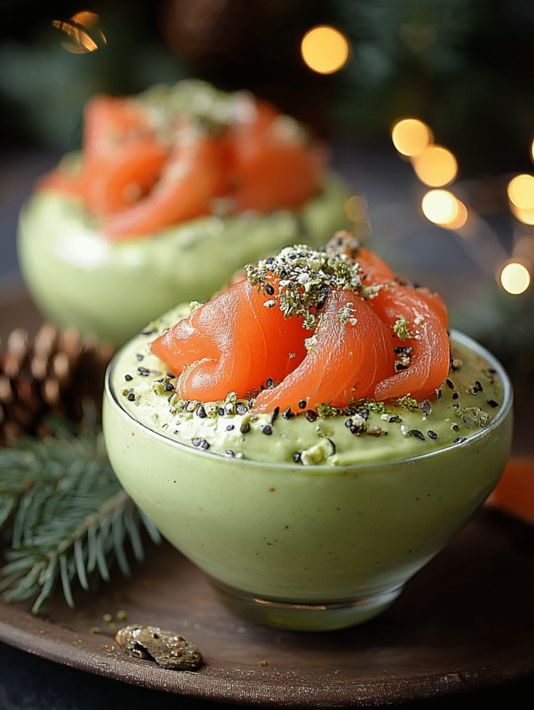Avocado Mousse with Christmas Smoked Salmon