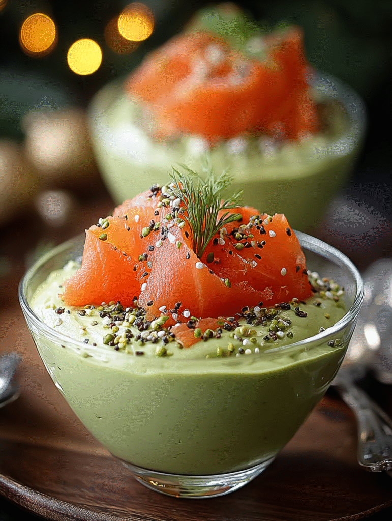 Avocado Mousse with Christmas Smoked Salmon