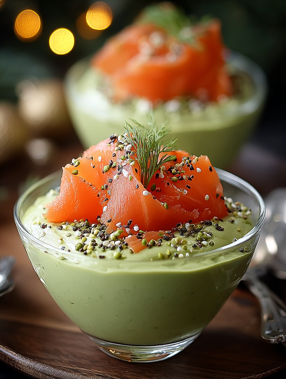 Avocado Mousse with Christmas Smoked Salmon